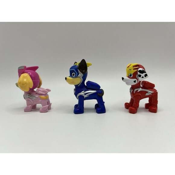 PAW PATROL Mighty Pups Skye, Chase, Marshall 2.5” Figure Lot Of 3 - Picture 2 of 7